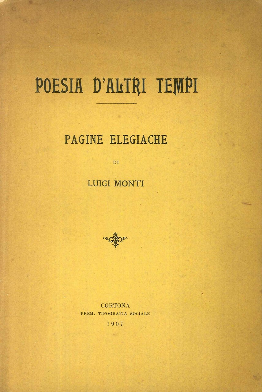 Poesia d'altri tempi. Pagine elegiache | Immagine principale