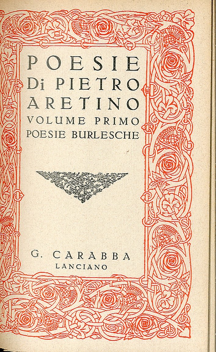Poesie di Pietro Aretino. Vol.I