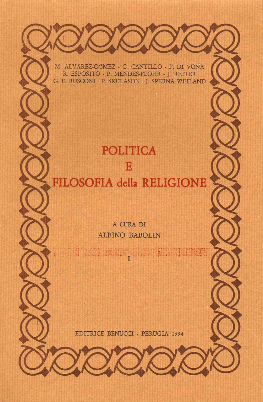 Politica e filosofia della religione. 31