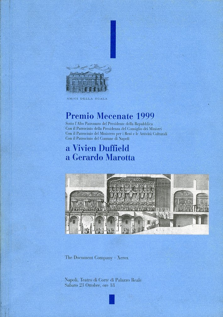 Premio Mecenate 1999. A Vivien Duffield. A Gerardo Marotta