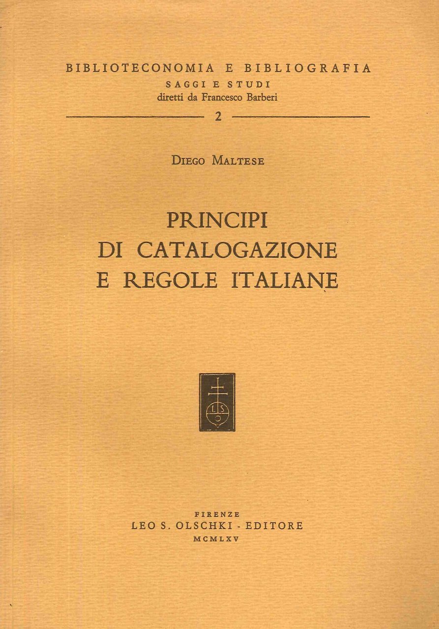 Principi di catalogazione e regole italiane