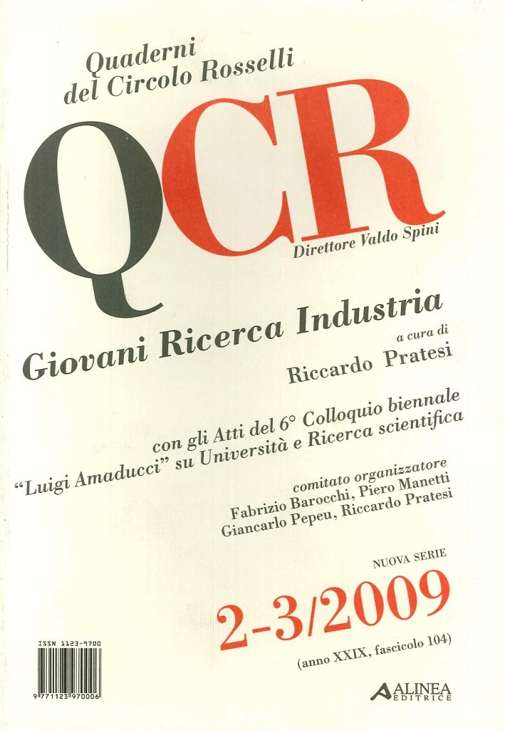 QCR. 2-3. 2009. Giovani Ricerca Industria con gli Atti del …
