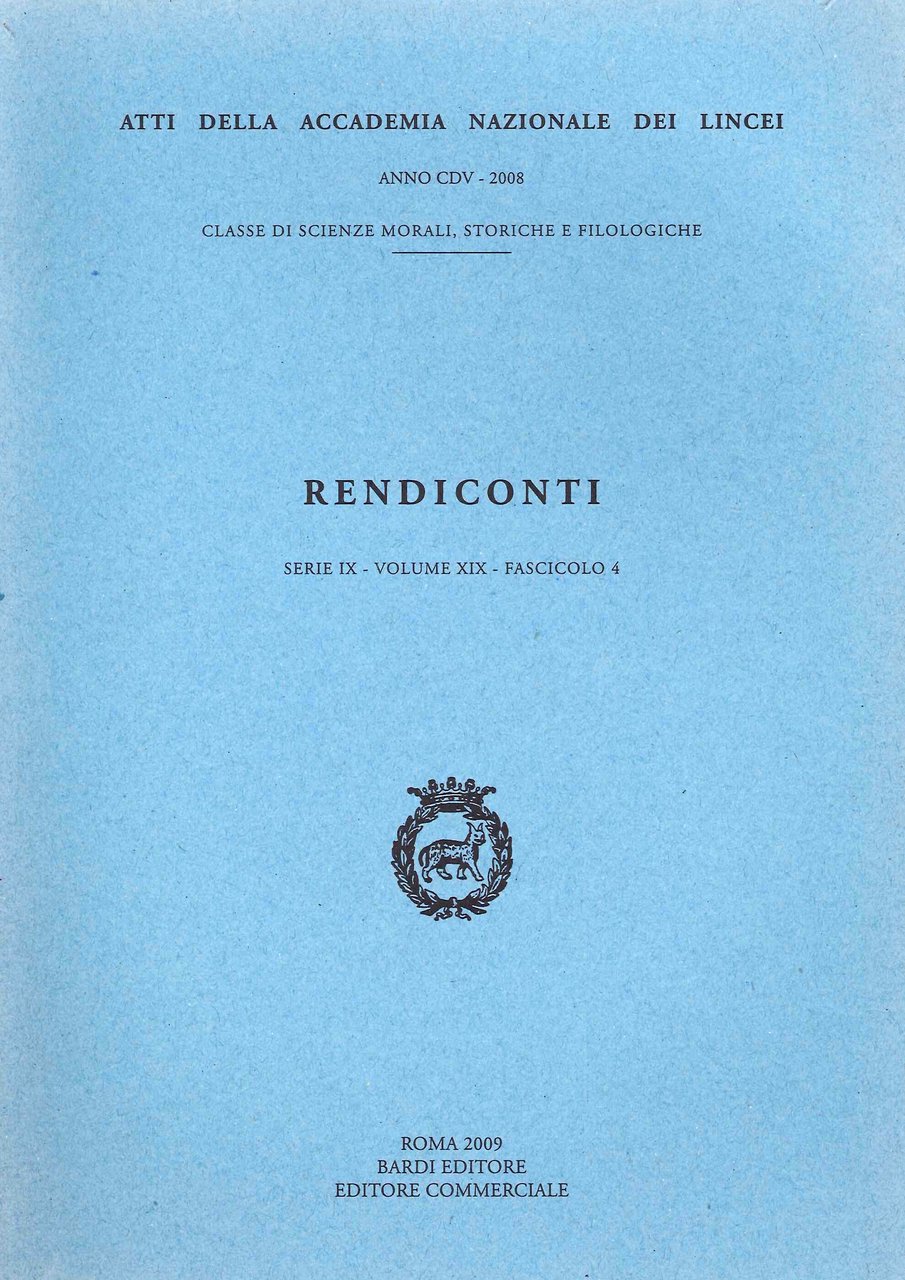 Rendiconti dell'Accademia Nazionale dei Lincei. Serie IX. Volume XIX. Fascicolo …