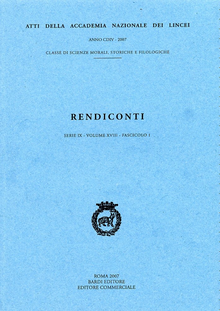 Rendiconti dell'Accademia Nazionale dei Lincei. Serie IX. Volume XVIII. Fascicolo …