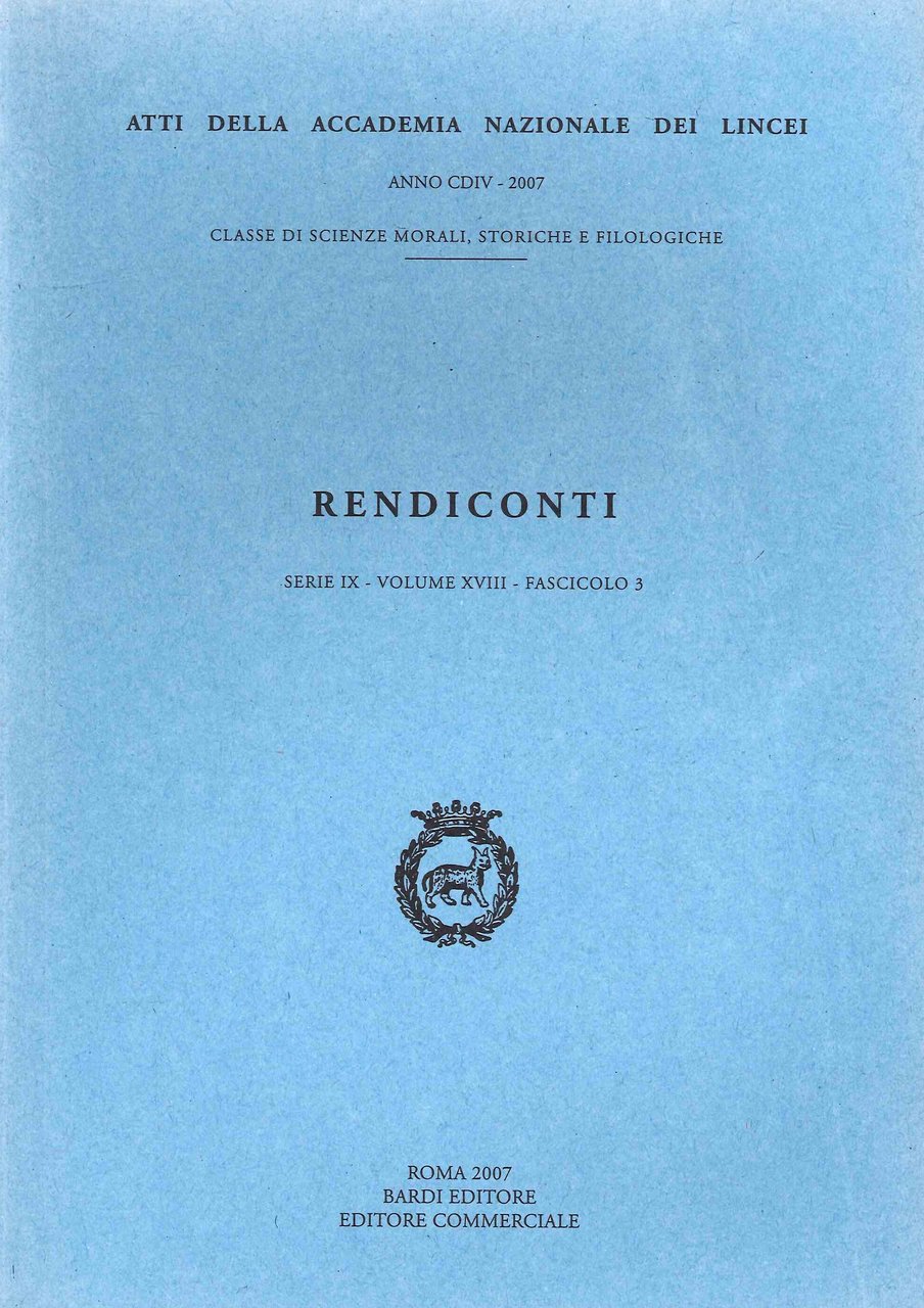Rendiconti dell'Accademia Nazionale dei Lincei. Serie IX. Volume XVIII. Fascicolo …