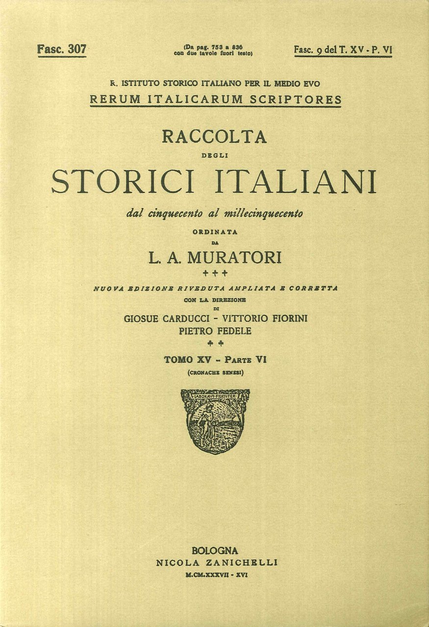 Rerum Italicarum Scriptores. Raccolta degli Storici Italiani dal Cinquecento al … | Immagine principale