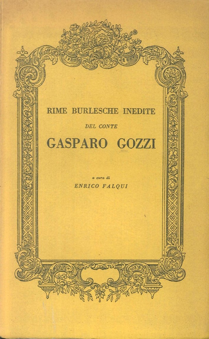 Rime Burlesche Inedite del Conte Gasparo Gozzi | Immagine principale