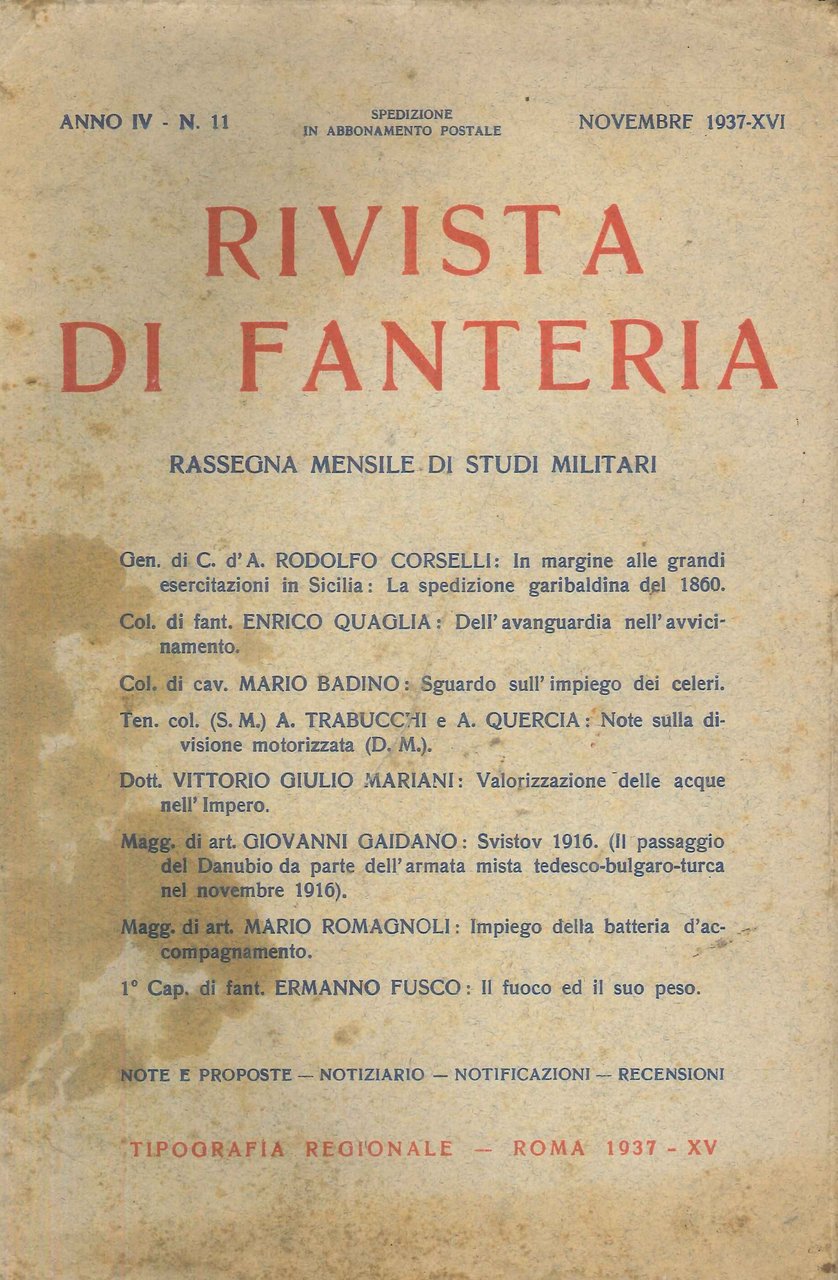 Rivista di Fanteria: Rassegna Mensile di Studi Militari: Anno IV … | Immagine principale