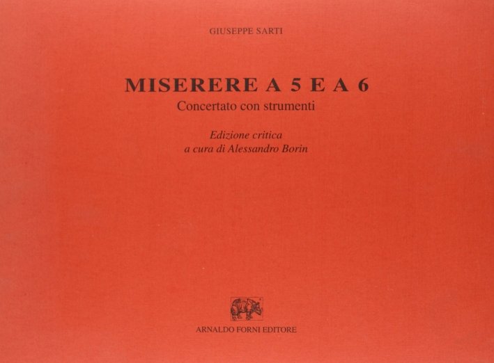 Sarti Giuseppe: Miserere a 5 e a 6 concertato con …