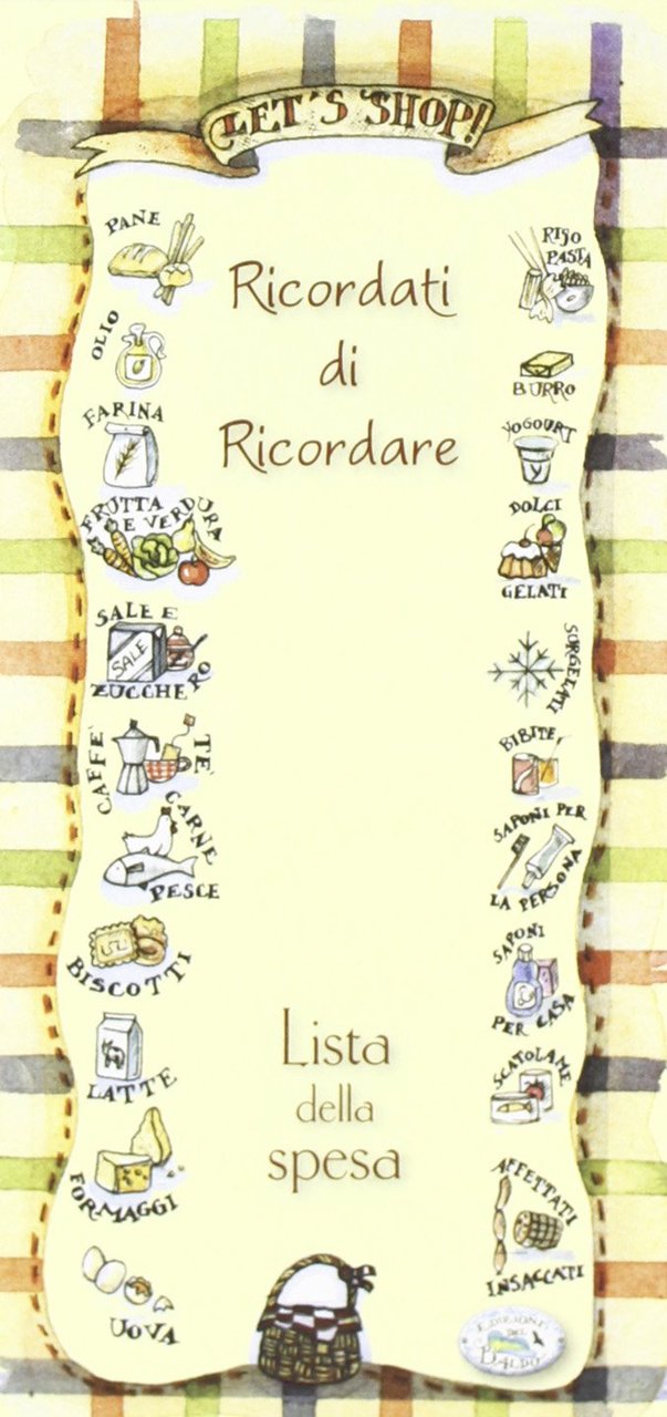 Shopping list. Lista delle spesa