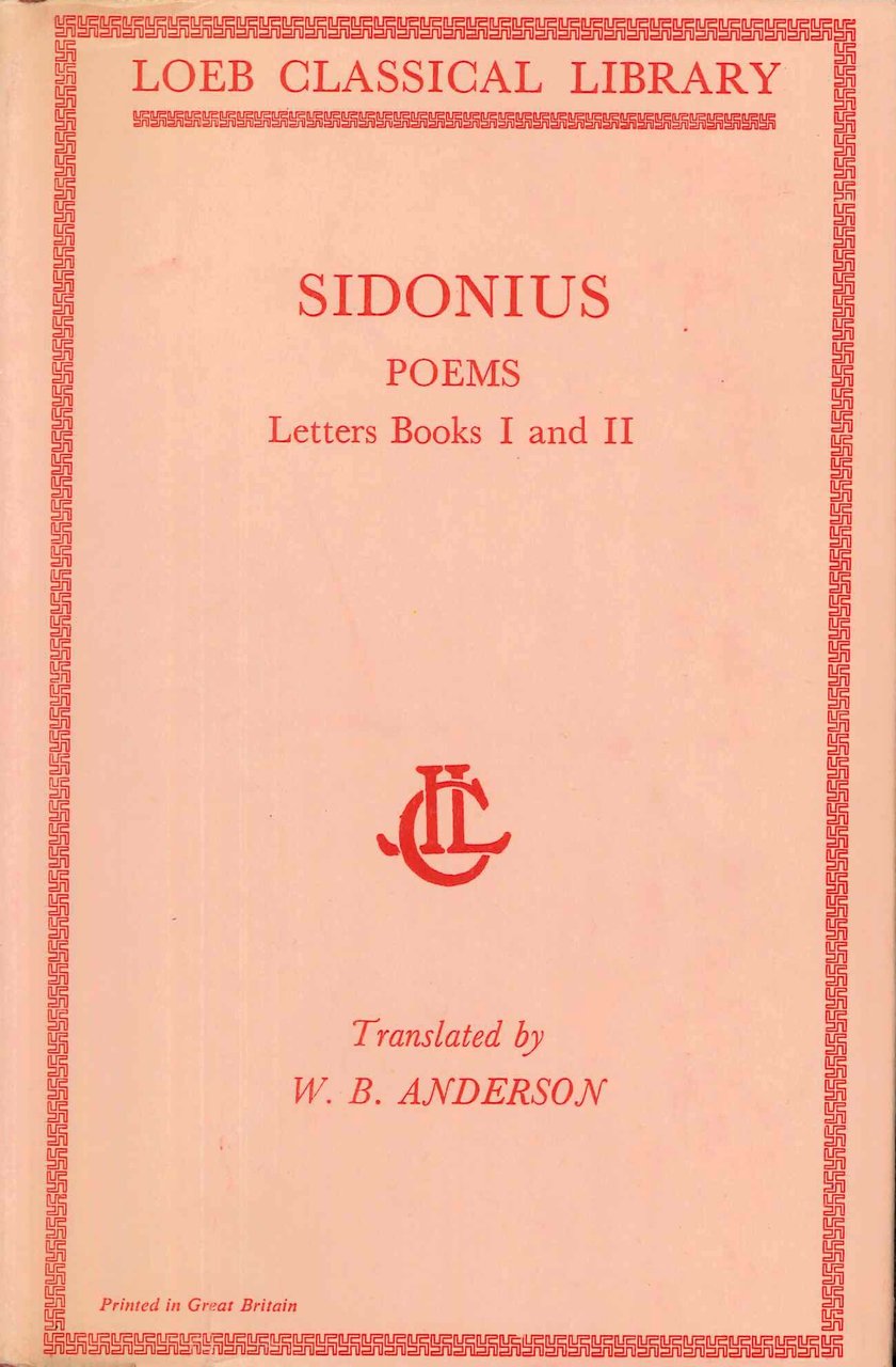 Sidonius Poems and Letters: Books 1 and 2: Books 1-2 | Immagine principale