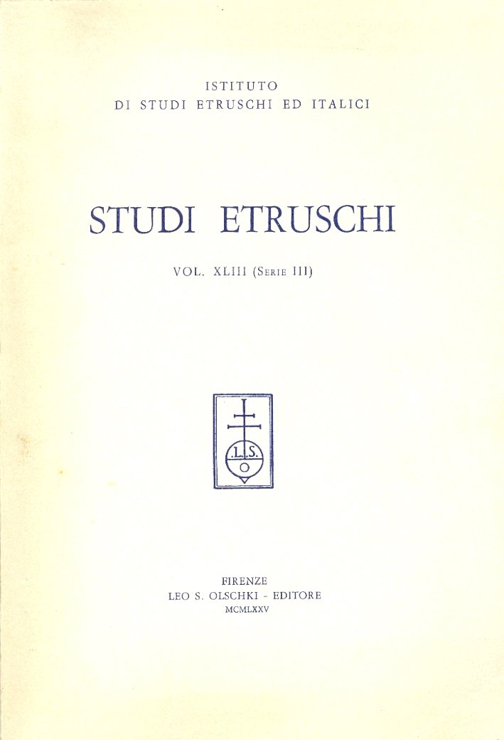 Studi Etruschi. XLIII
