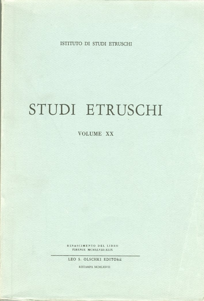 Studi etruschi. XX