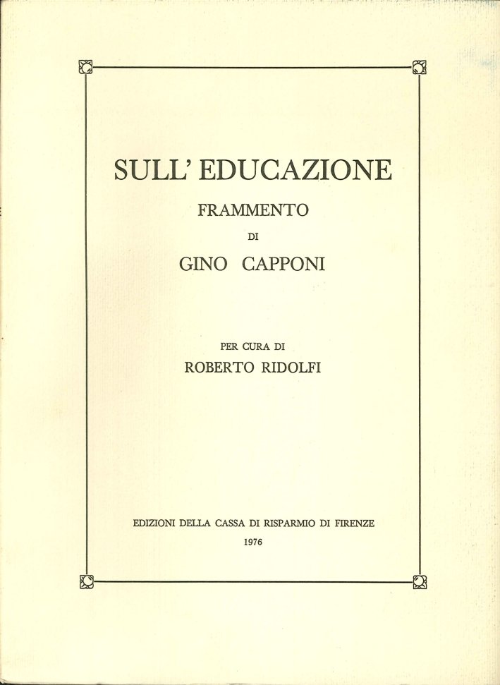 Sull'Educazione. Frammento