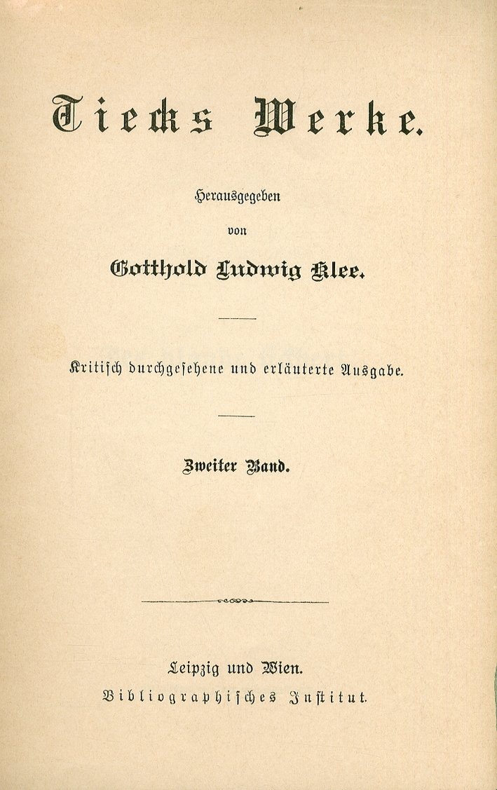 Tiecks Werke | Immagine principale