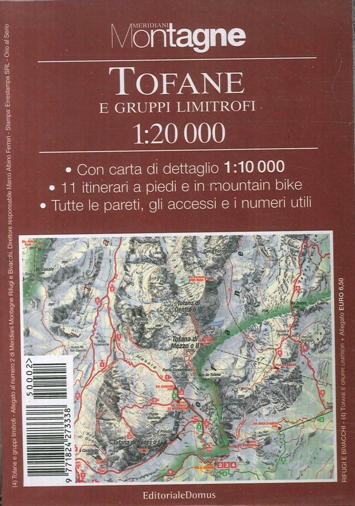 Tofane e Gruppi Limitrofi. 1:20 000. con Carta Dettaglio. Itinerari … | Immagine principale