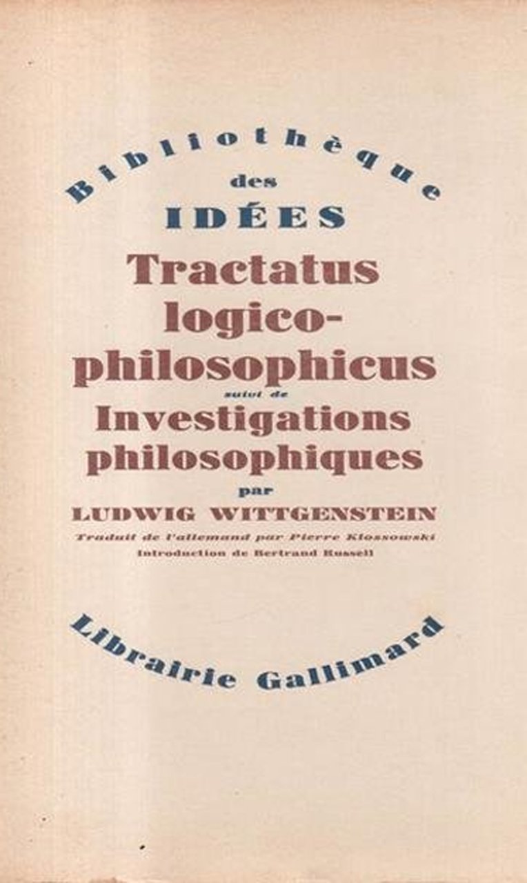 Tractatus Logico-Philosophicus Suivi De Investigations Philosophiques | Immagine principale