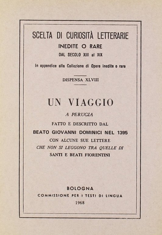 Un viaggio a Perugia (rist. anast.)