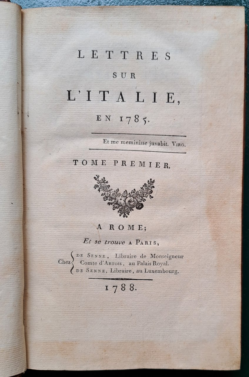 Lettres sur l'Italie, en 1785