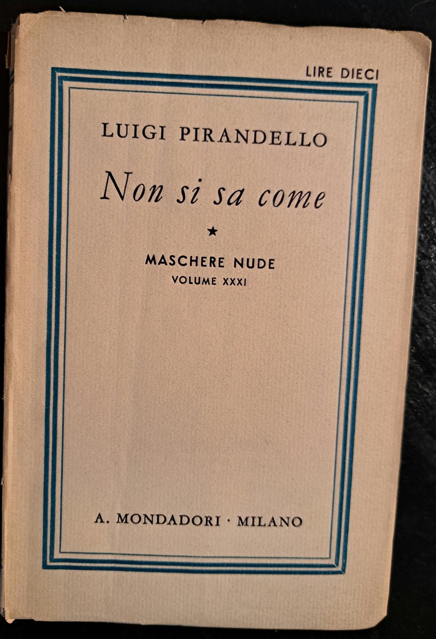 Non si sa come. Maschere nude. Volume XXXI | Immagine principale