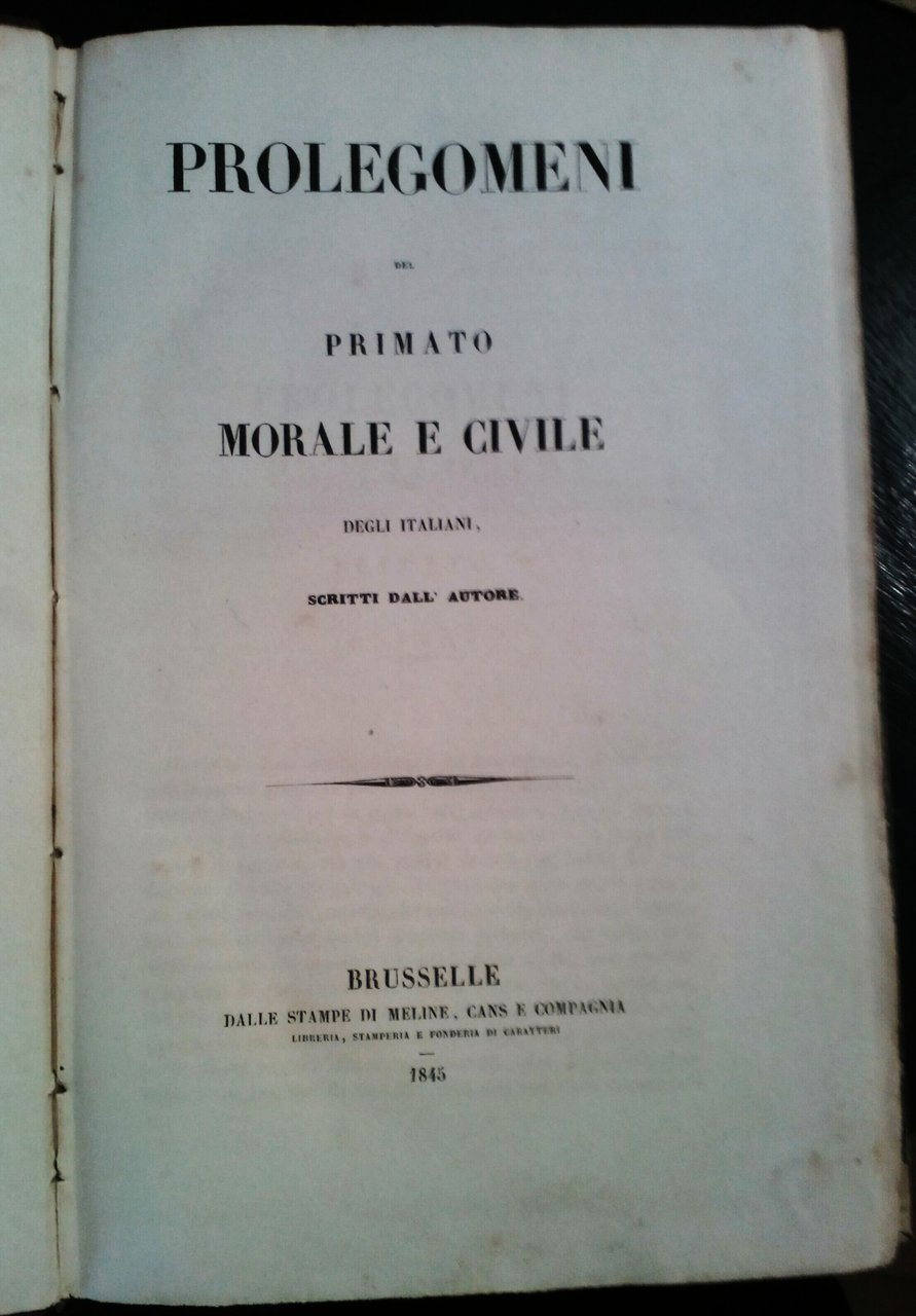 Prolegomeni del primato morale e civile degli italiani
