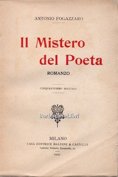 Il mistero del poeta. Romanzo