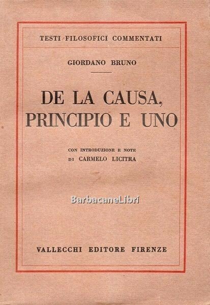 De la causa, principio e uno