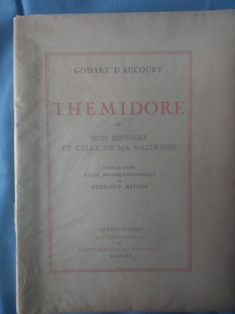 Thémidore ou mon histoire et celle de ma maîtresse