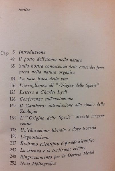 Huxley, Il posto dell’uomo nella natura e altri scritti