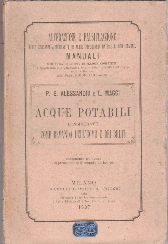 Alessandri, Maggi, Acque potabili considerate come bevanda dell’uomo e dei …