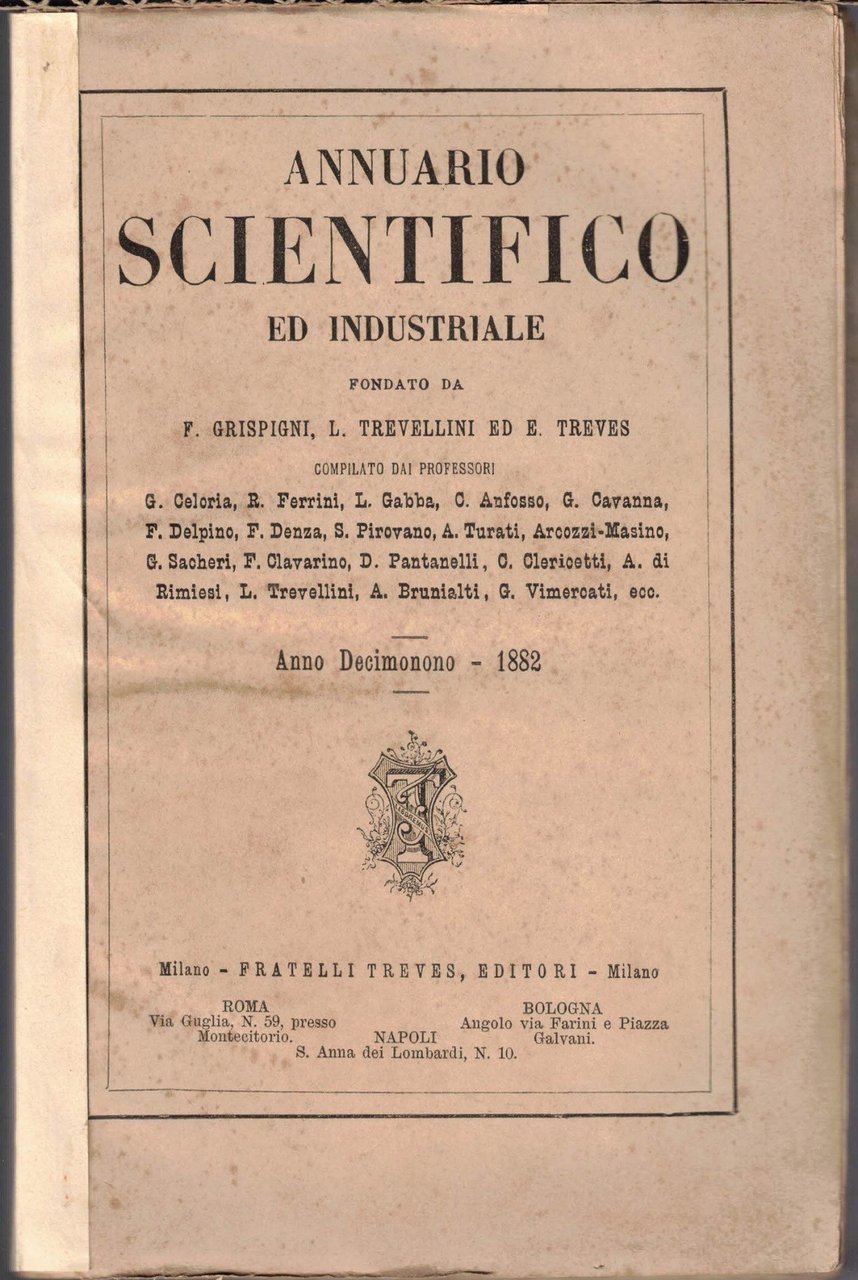 Annuario scientifico ed industriale, a. XIX, 1882