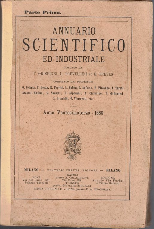 Annuario scientifico ed industriale, a. XXIII, 1886, pt. I e …