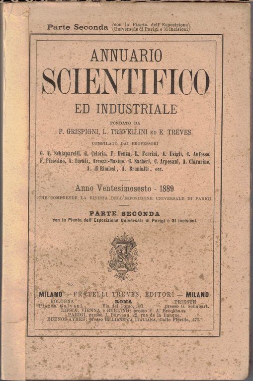 Annuario scientifico ed industriale, a. XXVI, 1889, pt. I e …