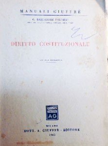 Balladore Pallieri, Diritto costituzionale