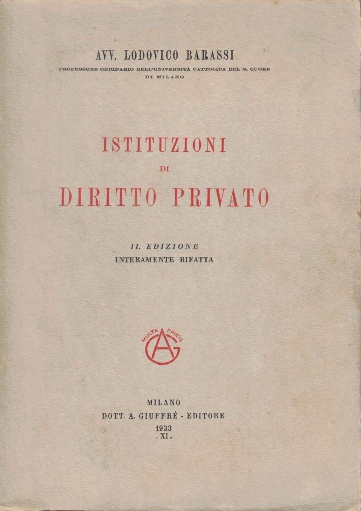 Barassi, Istituzioni di diritto privato