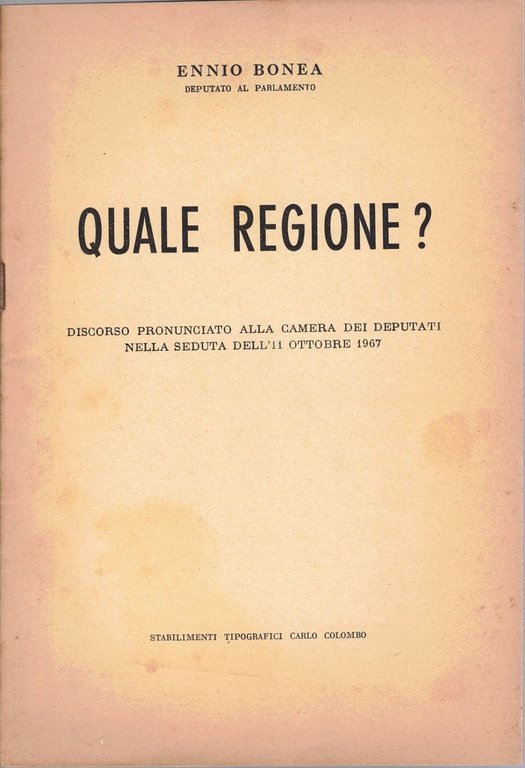 Bonea, Quale regione? – Bonea, Relazione tenuta al Convegno nazionale …