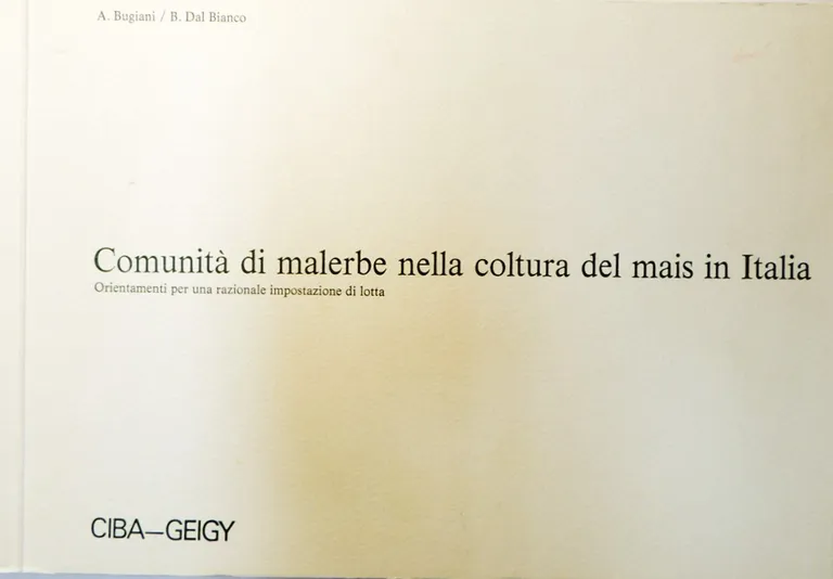 Bugiani, Dal Bianco, Comunità di malerbe nella coltura del mais …