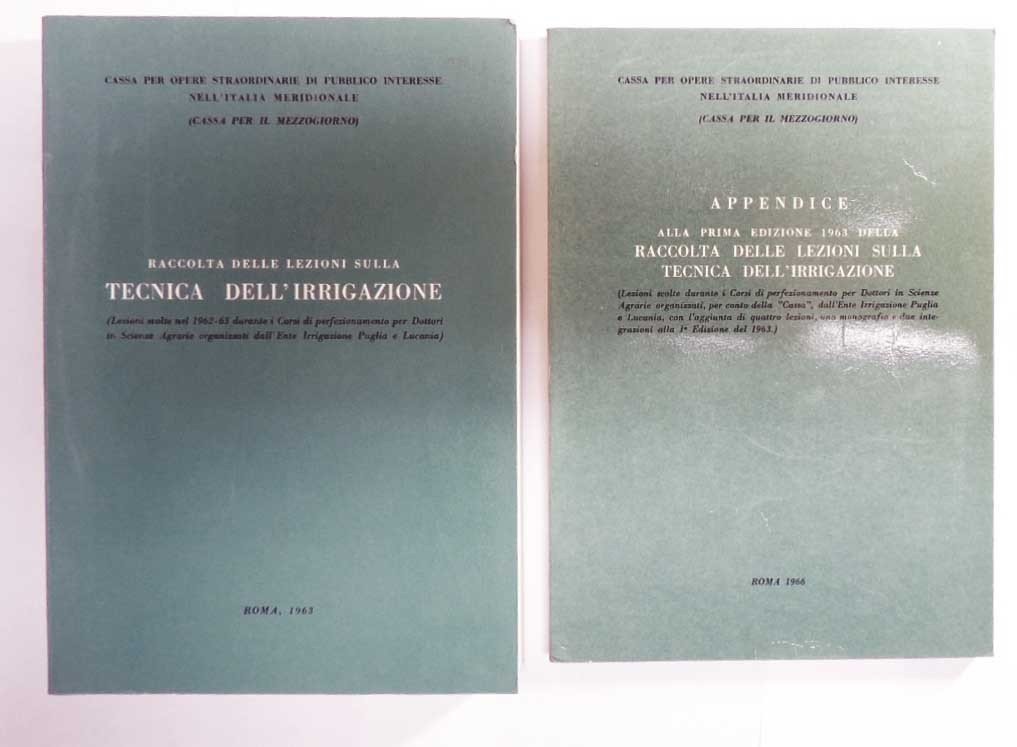 Cassa per il Mezzogiorno, Raccolta delle lezioni sulla tecnica dell’irrigazione …