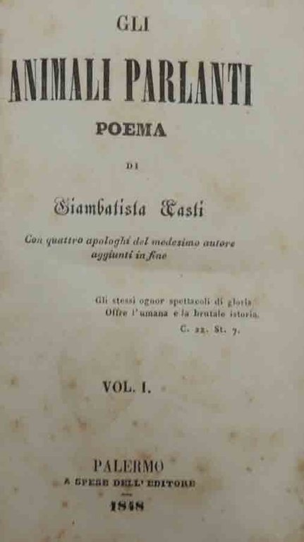 Casti, Gli animali parlanti. Poema