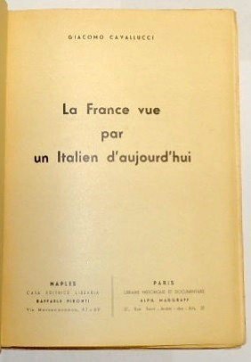 Cavallucci, La France vue par un Italien d'aujourd'hui