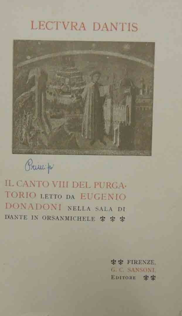 Donadoni, Il Canto VIII del Purgatorio letto nella Sala di …