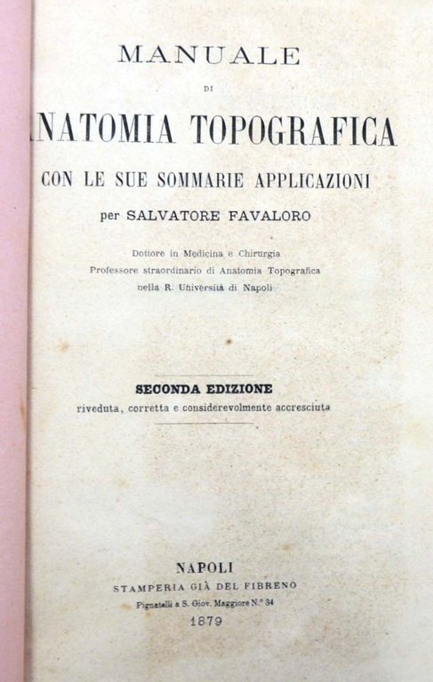 Favaloro, Manuale di anatomia topografica