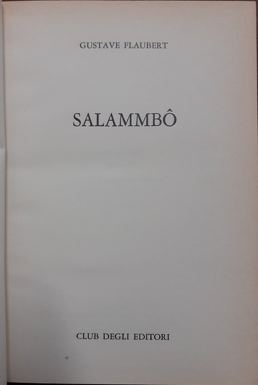 Flaubert, Salammbo