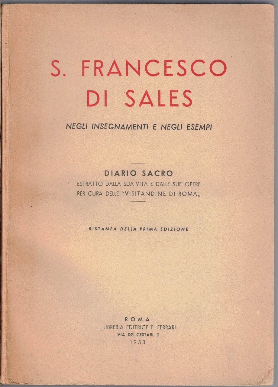 Francesco di Sales, S. Francesco di Sales negli insegnamenti e …