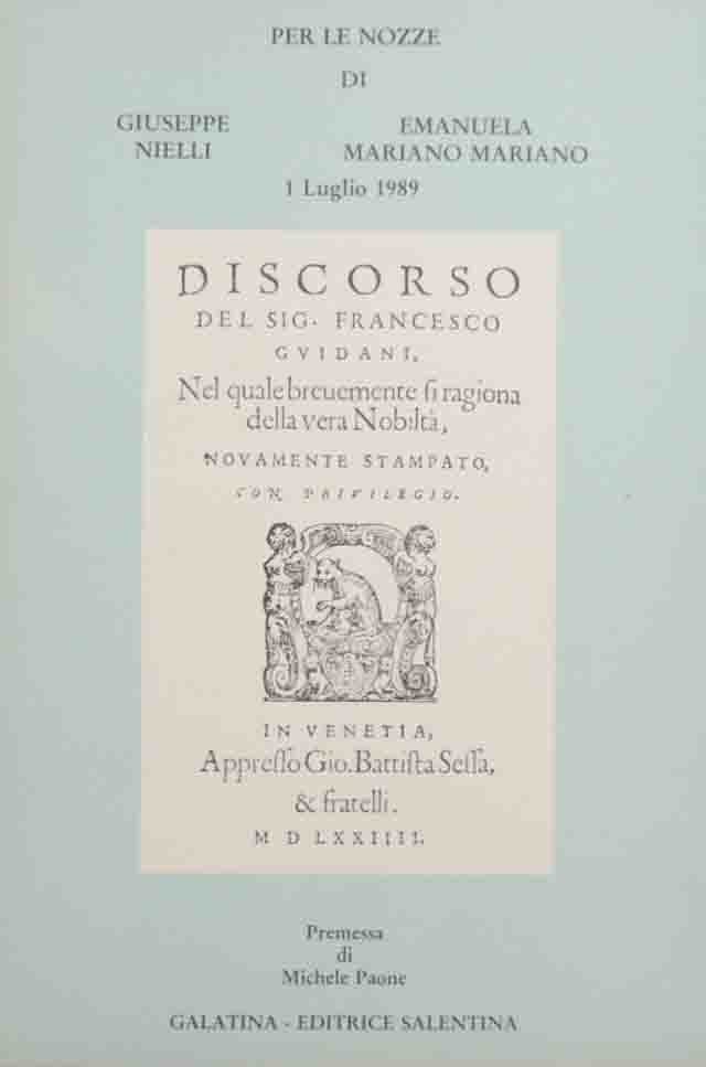 Francesco Guidani, Discorso nel quale brevemente si ragiona della vera …