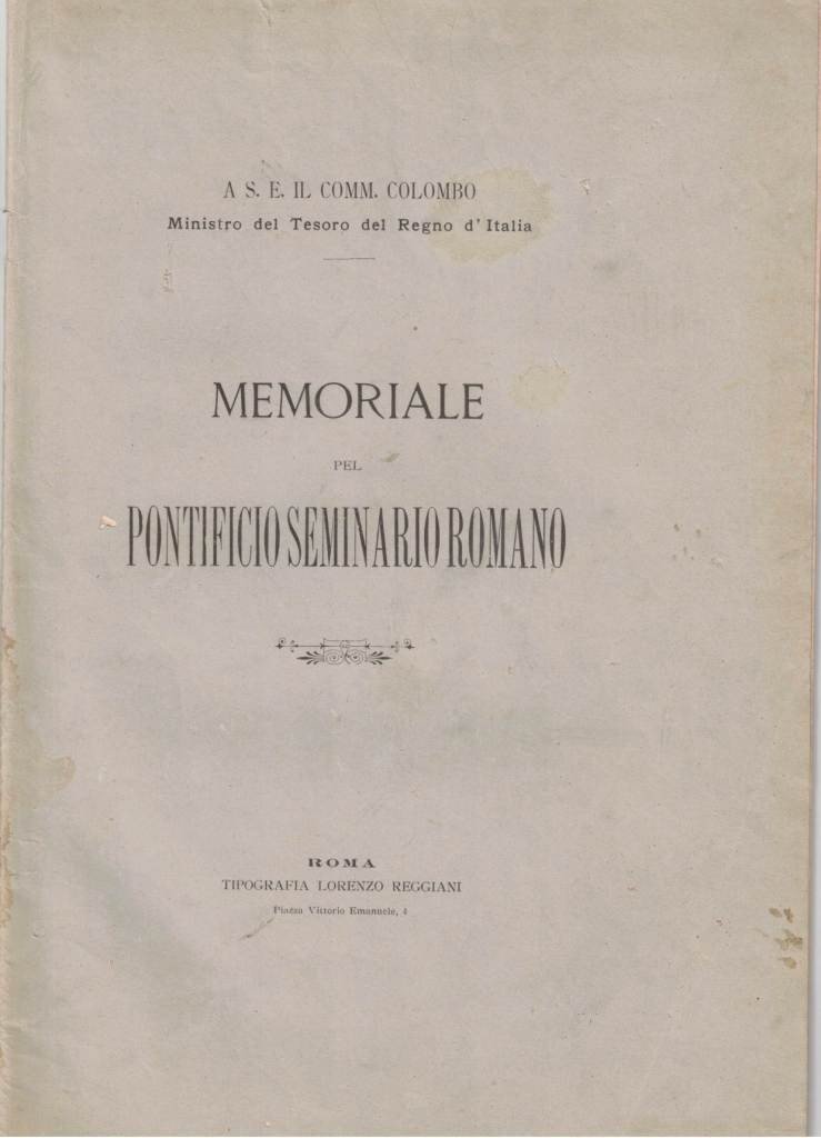 Garroni et al., Memoriale pel Pontificio Seminario Romano