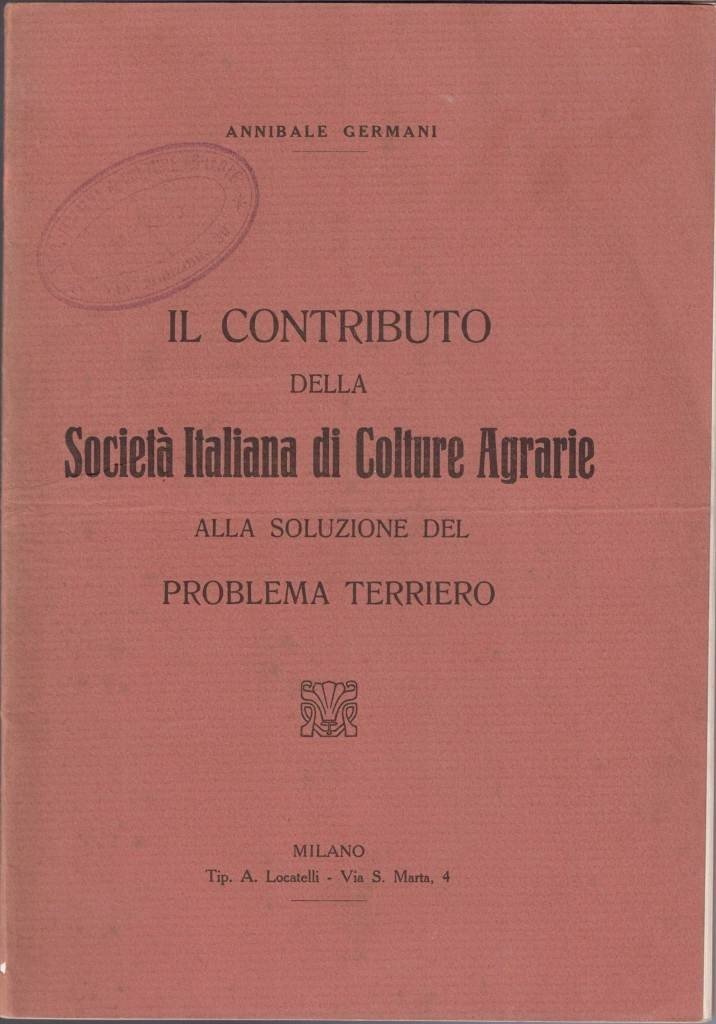 Germani, Il contributo della Società Italiana di Colture Agrarie alla …