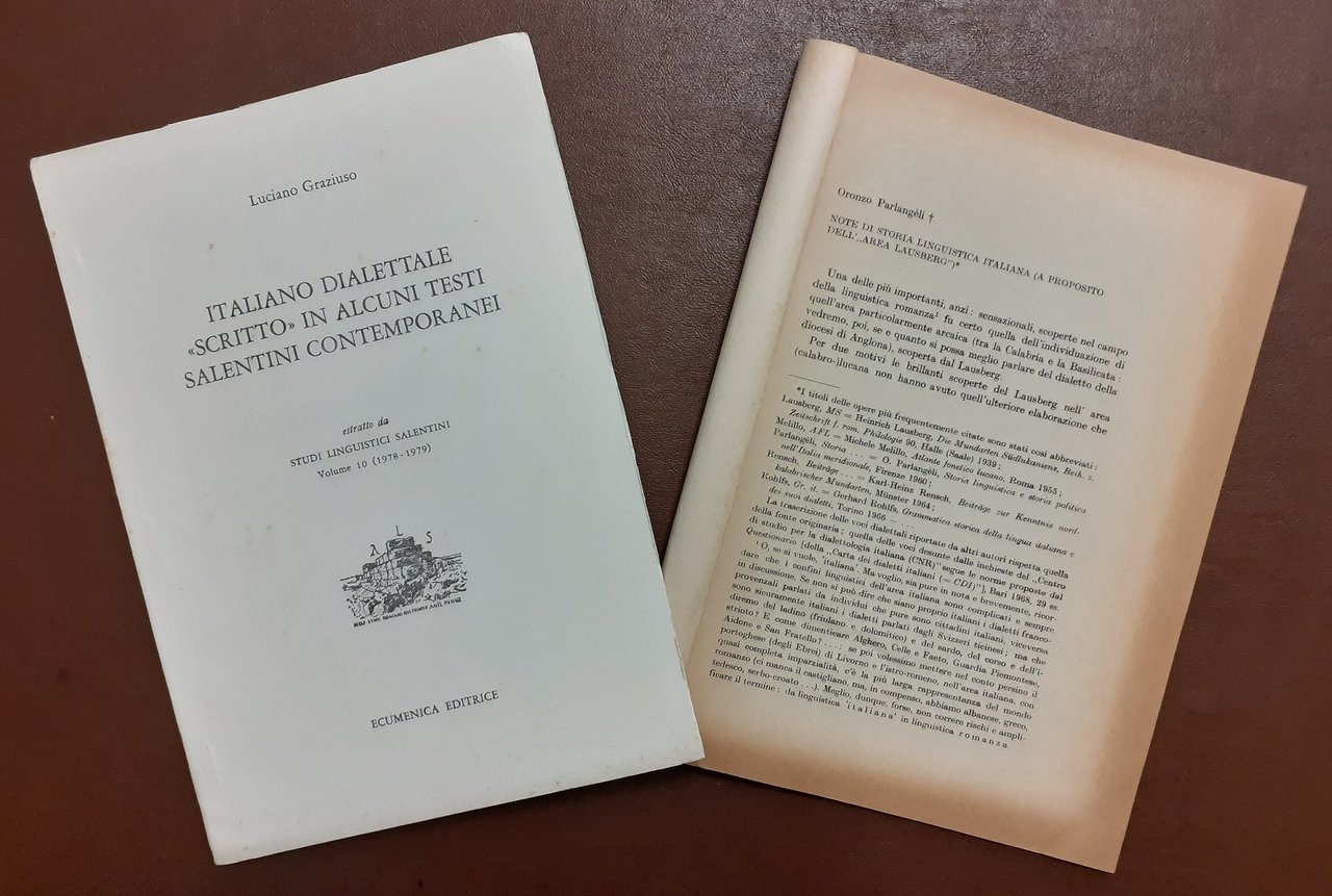 Graziuso, Italiano dialettale scritto in alcuni testi salentini – Parlangeli, …