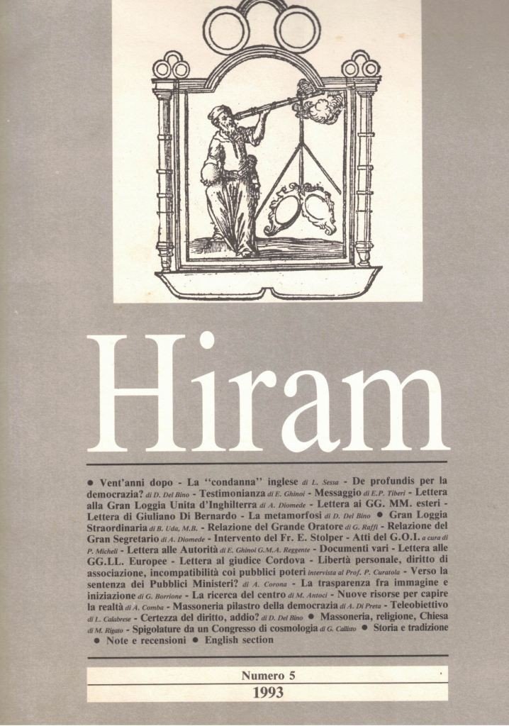 Hiram. Organo del Grande Oriente d’Italia, n. 5, 1993