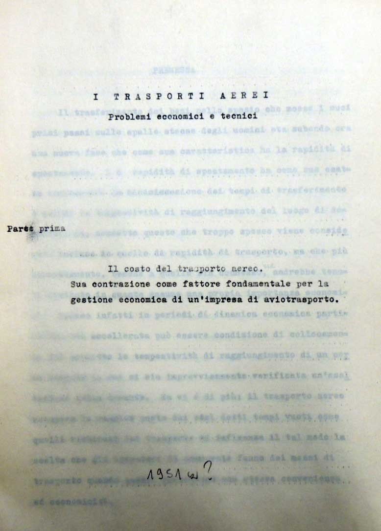 I trasporti aerei. Problemi economici e tecnici. Parte prima. Il …